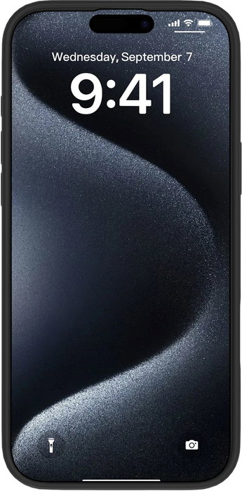eSTUFF iPhone 16 Plus Funda INFINITE RIGA Silicona - Negro - 93% Material Reciclado, Protección Ecológica