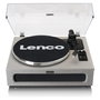 Lenco LS-440GY Tocadiscos de Tracción por Correa Automático Gris, 4 Altavoces, Bluetooth 5.0, Plato de Aluminio 33/45 RPM, Control de Tono y Botones, 40W RMS