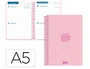 Liderpapel Agenda Escolar 26-27 Espiral Basic 2 Días Página A5 Bilingüe 70g Papel FSC, Rosa