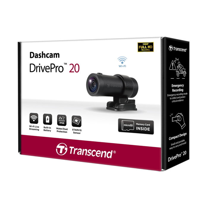 Transcend DrivePro 20 Motorcycle Camera con microSD de 32GB Transcend DrivePro 20 Motorcycle Camera con microSD de 32GB