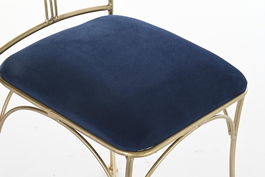 DKD Home Decor Silla Dorado Azul 42 x 88.5 x 45 cm