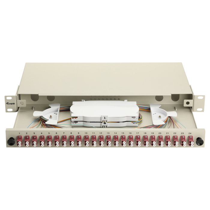 EQUIP Caja de empalme de fibra óptica 24-Port LC-Duplex OM4 1U Gris