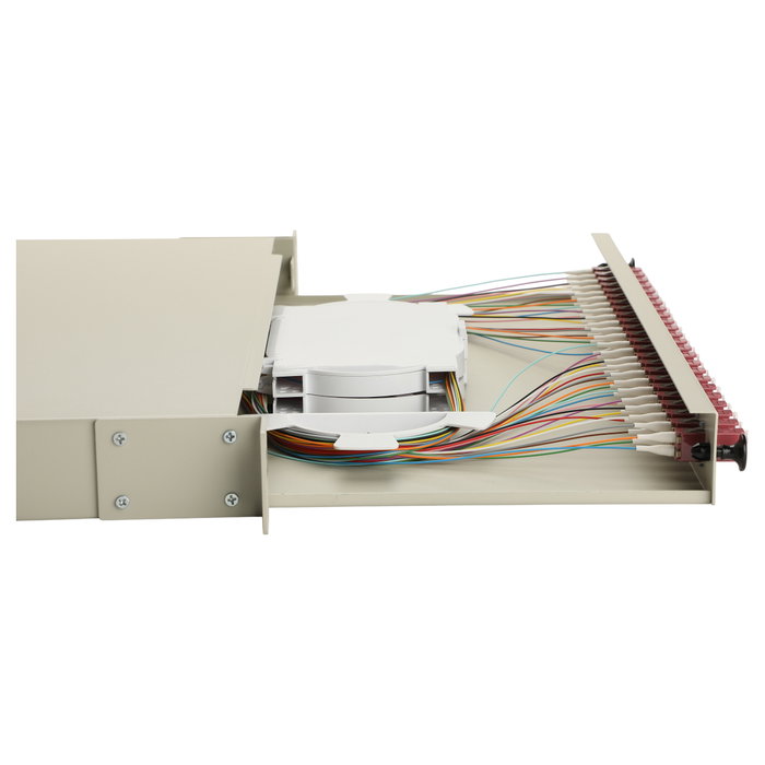 EQUIP Caja de empalme de fibra óptica 24-Port LC-Duplex OM4 1U Gris