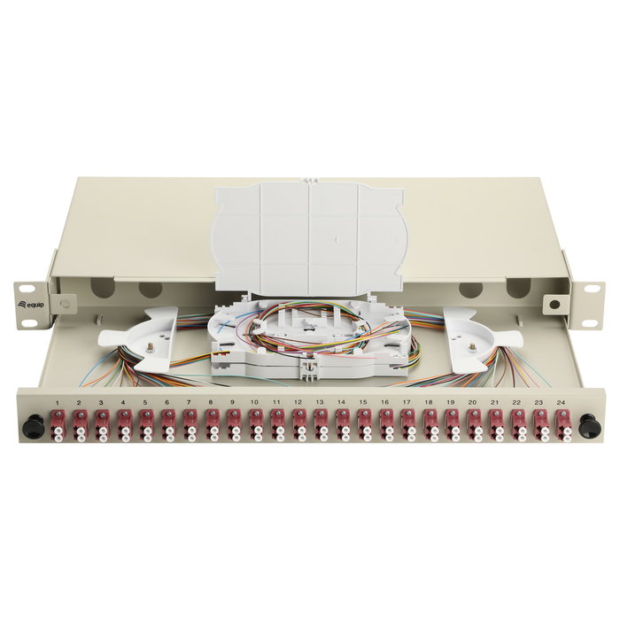 EQUIP Caja de empalme de fibra óptica 24-Port LC-Duplex OM4 1U Gris