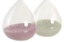 DKD Home Decor Reloj de Arena Cristal Perla Rosa y Blanco Surtido de 2