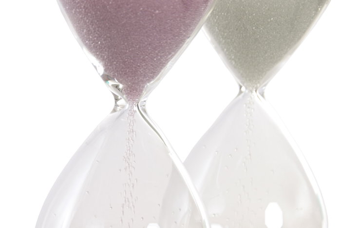 DKD Home Decor Reloj de Arena Cristal Perla Rosa y Blanco Surtido de 2