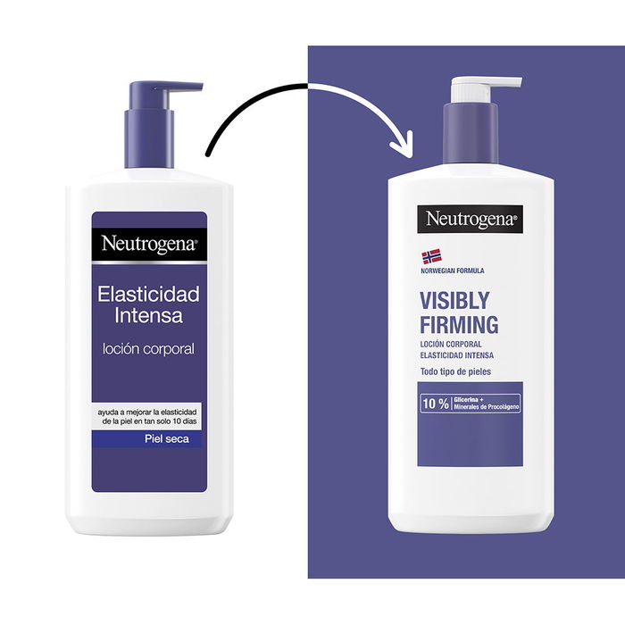 Neutrogena Loción Visibly Firming Elasticidad Intensa Pack 2 x 750 ml para Piel Seca, Más Suave y Elástica