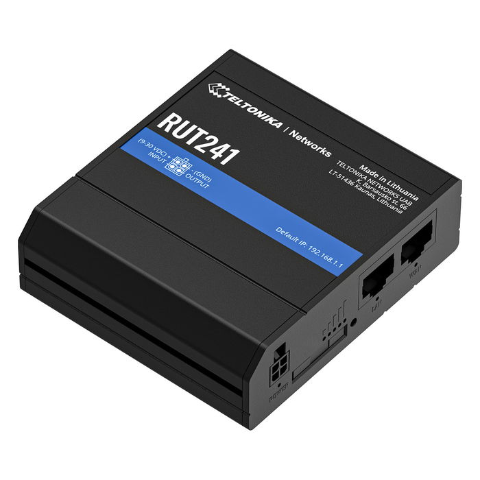 Teltonika RUT241 Router Industrial LTE WiFi Móvil Negro Montaje Carril DIN Ethernet Rápido Teltonika RUT241 Router Industrial LTE WiFi Móvil Negro Montaje Carril DIN Ethernet Rápido