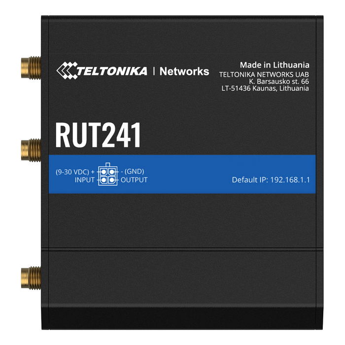 Teltonika RUT241 Router Industrial LTE WiFi Móvil Negro Montaje Carril DIN Ethernet Rápido Teltonika RUT241 Router Industrial LTE WiFi Móvil Negro Montaje Carril DIN Ethernet Rápido