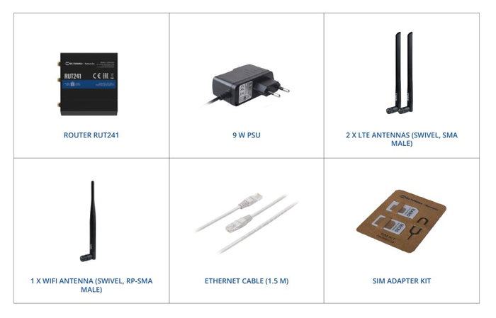 Teltonika RUT241 Router Industrial LTE 4G WiFi Negro