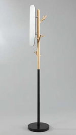 DKD Home Decor Perchero de Madera y Metal con Espejo Negro