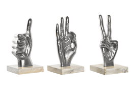 DKD Home Decor Figura Dorado Blanco 10 x 20 x 10 cm (3 Unidades)