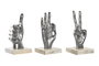 DKD Home Decor Figura Dorado Blanco 10 x 20 x 10 cm (3 Unidades)