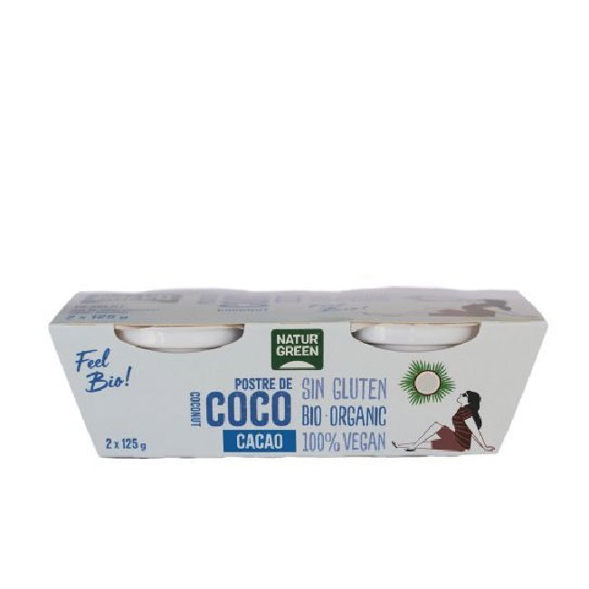 NATURGREEN Postre de Coco con Cacao Bio 2x125g NATURGREEN Postre de Coco con Cacao Bio 2x125g