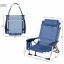 Silla de Playa Aktive Azul oscuro 51 x 45 x 76 cm Playa