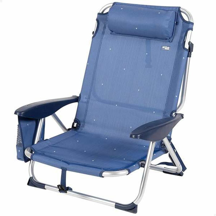 Silla de Playa Aktive Azul oscuro 51 x 45 x 76 cm Playa Silla de Playa Aktive Azul oscuro 51 x 45 x 76 cm Playa