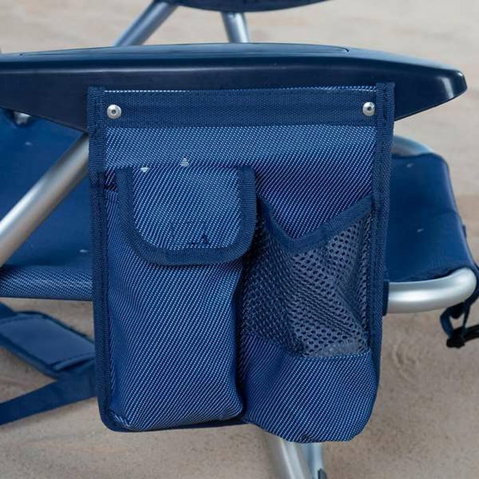 Silla de Playa Aktive Azul oscuro 51 x 45 x 76 cm Playa Silla de Playa Aktive Azul oscuro 51 x 45 x 76 cm Playa