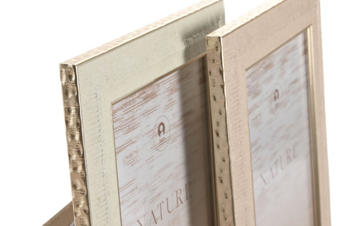 DKD Home Decor Set de 4 Marcos para Fotos 13x18 en Marrón y Beige