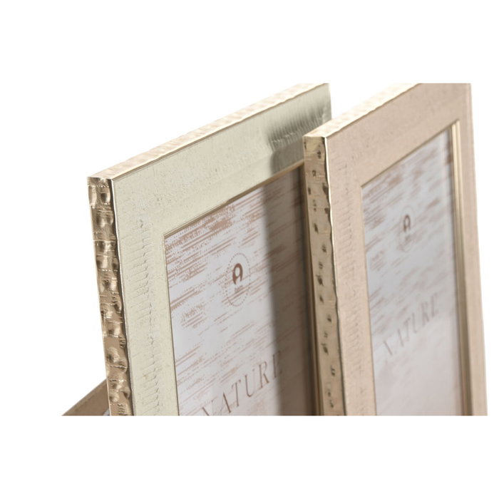 DKD Home Decor Set de 4 Marcos para Fotos 13x18 en Marrón y Beige