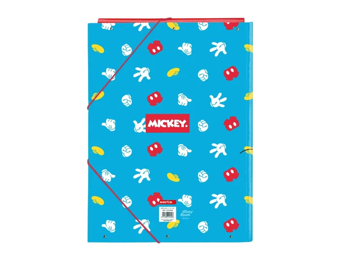 Safta Carpeta Escolar con Gomas y Tres Solapas Mickey Mouse Fantastic, Tamaño Folio (para 215x315 mm), 335x260x25 mm