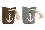 DKD Home Decor Sujetapuertas Mediterraneo Gris Marron Oscuro Poliester Arena 13 x 9 x 20 cm (2 Unidades)