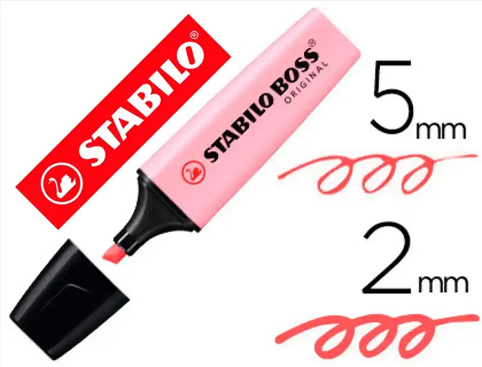 Stabilo Set de 10 Marcadores Fluorescentes Boss Original Rosa Pastel