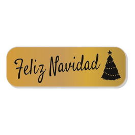 Etiquetas Regalo Adh. Holograficas Rollo 250 Uds. 45X15 Feliz Navidad Oro