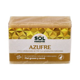 SOLNATURAL Jabón en Pastilla de Azufre 100Gr para Acné y Pieles Grasas