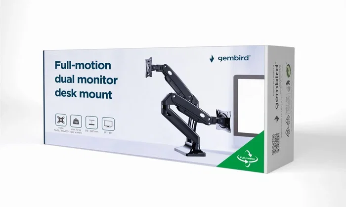 Gembird MA-DA2-03 Soporte de Escritorio para 2 Monitores 17-35'' Negro Gembird MA-DA2-03 Soporte de Escritorio para 2 Monitores 17-35'' Negro