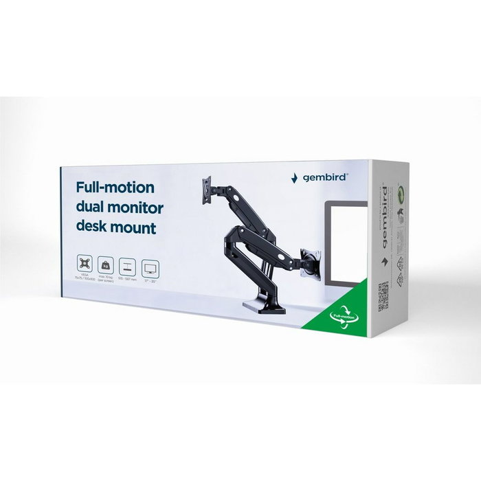 GEMBIRD MA-DA2-03 Soporte de Escritorio para Doble Monitor Negro GEMBIRD MA-DA2-03 Soporte de Escritorio para Doble Monitor Negro
