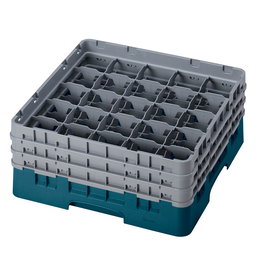 CAMBRO - 25S638-414 - Cesta de lavado 25 comp. 3 alturas - 8,7 cm Ø máx. - alt. máx. 17,6 cm - 50 x 50 x 22,5 cm - Cerceta