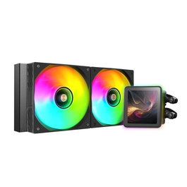 Mars Gaming ML-VISIONPRO240 Kit Refrigeración Líquida AIO CPU con Pantalla IPS 4" Extraíble, 2 Ventiladores ARGB Infinity Mirror, TDP 500W, Compatible Intel/AMD, 120mm, Negro