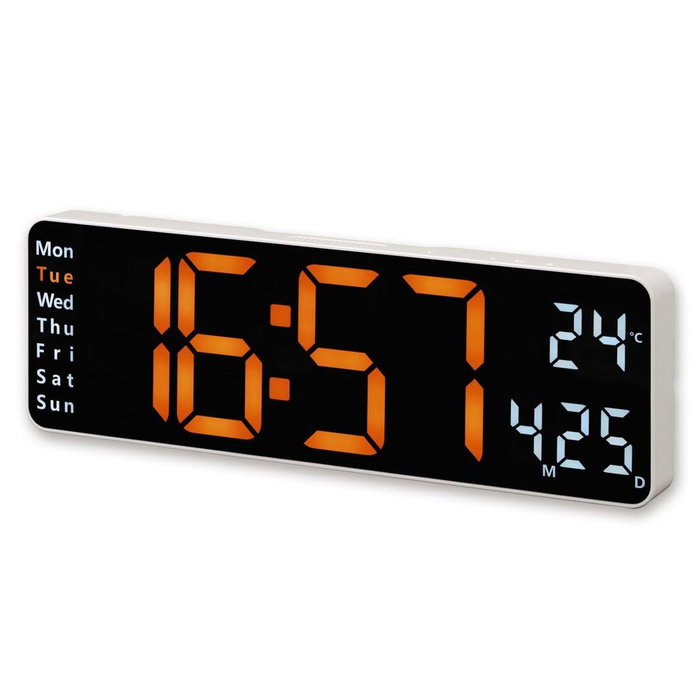 Hama Reloj de Pared Digital Santa Cruz con Termómetro, Blanco Hama Reloj de Pared Digital Santa Cruz con Termómetro, Blanco