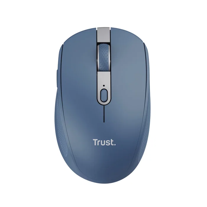 Trust Ozaa Ratón Inalámbrico Compacto para Oficina - Bluetooth y RF 2.4GHz - Óptico 3200 DPI - 6 Botones Silenciosos - Batería Recargable - Azul