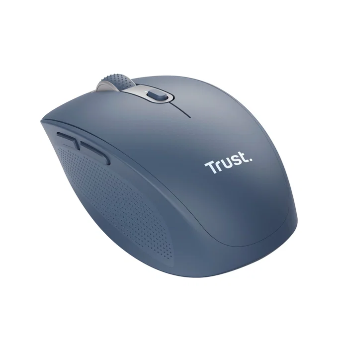 Trust Ozaa Ratón Inalámbrico Compacto para Oficina - Bluetooth y RF 2.4GHz - Óptico 3200 DPI - 6 Botones Silenciosos - Batería Recargable - Azul