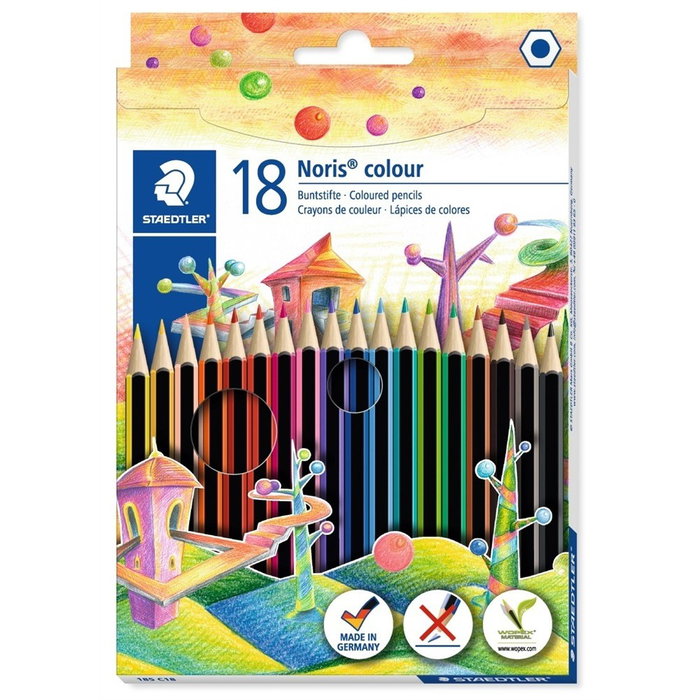 Staedtler Noris Colour Wopex Lápices de Colores Surtidos Estuche 18 ud