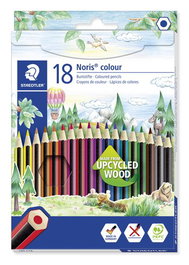 Staedtler Lápices de Colores Upcycled Wood Ecológico 18 Colores Caja Cartón Certificado PEFC