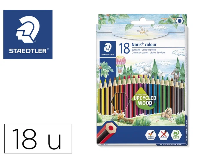 Staedtler Noris Colour Wopex Lápices de Colores Surtidos Estuche 18 ud