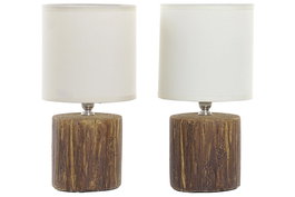 DKD Home Decor Lámpara Sobremesa Alpino 27 x 14 cm (4 Unidades) Resina E14 Incluye Bombilla