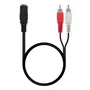 Nanocable 10.24.1301 Cable de Audio Estéreo, Conector Jack 3.5mm Hembra a 2 Conectores RCA Macho, Longitud 1.5 Metros, Color Negro