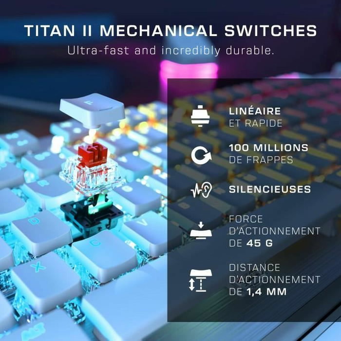 Turtle Beach Vulcan II Blanco - Teclado mecánico para juegos de PC Turtle Beach Vulcan II Blanco - Teclado mecánico para juegos de PC