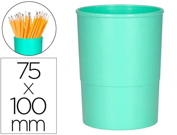 Q-connect Cubilete Verde Menta Pastel Opaco de Plástico Ø75 x 100 mm Q-connect Cubilete Verde Menta Pastel Opaco de Plástico Ø75 x 100 mm