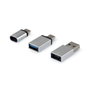 Equip Paquete de 3 Adaptadores OTG USB-C, USB-A y Micro-USB en Plata