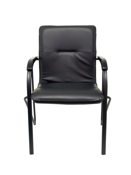 Silla Samba tapizada con Similpiel color Negro. Brazos fijos