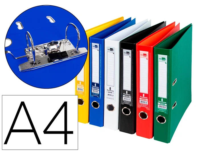 Liderpapel Archivador de Palanca A4 Forrado PVC Colores Surtidos Liderpapel Archivador de Palanca A4 Forrado PVC Colores Surtidos