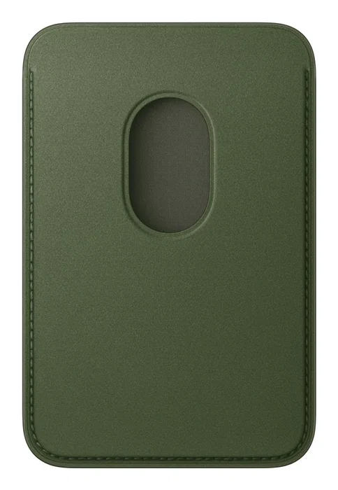 Apple iPhone 16/15/14/13/12 Funda Cartera FineWoven con MagSafe - Verde musgo, MGH74ZM/A, para tarjetas