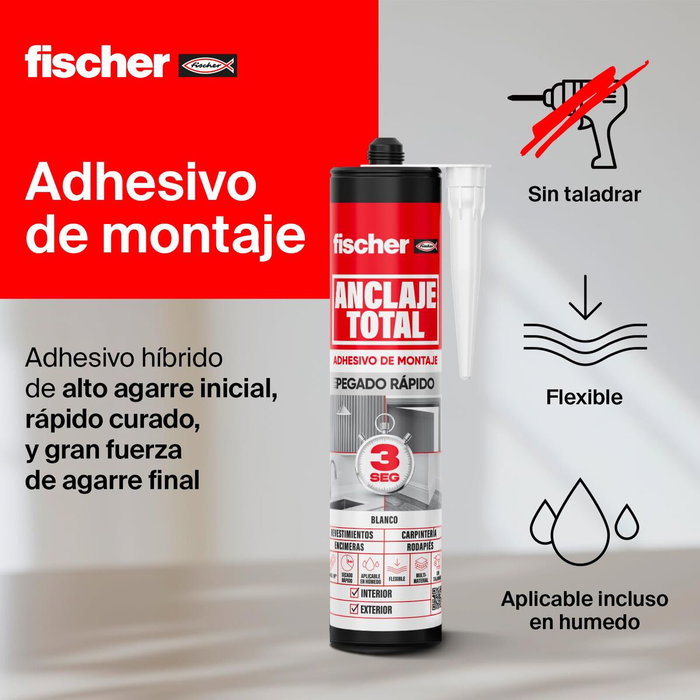 Fischer Anclaje Total Adhesivo de Montaje Gris 290 ml
