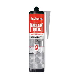 Fischer Anclaje Total Adhesivo Montaje Rápido 3 Segundos Interior/Exterior Gris 290 ml