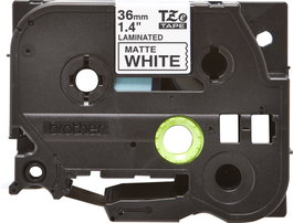 Brother TZe-M261 Cinta Laminada Mate Negro sobre Blanco 36mm x 8m