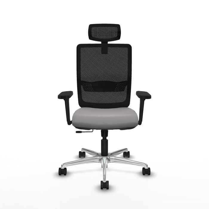 PIQUERAS Y CRESPO Silla de oficina Haches con mecanismo Sincro/Traslack, Gris y Negro